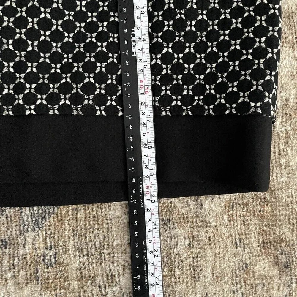 Ann Taylor NWT‎ Cotton Wool Pencil Skirt 6 Petite Black Short Embroidered Lined
